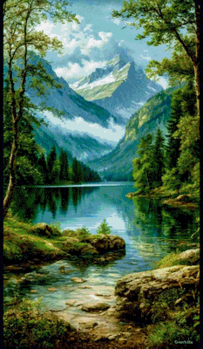 Горы - река - предпросмотр