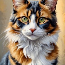 Схема вышивки «chat tricolore»