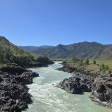 Схема вышивки «Алтай. Вид с Ороктойского моста»