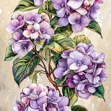 Схема вышивки «Гортензия»