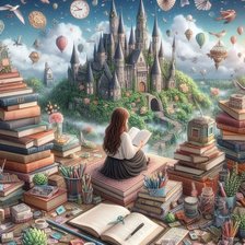 Схема вышивки «Удивительный мир книг»