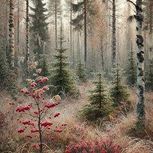 Схема вышивки «Туманный лес»