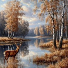 Схема вышивки «Олень»