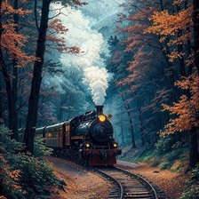 Схема вышивки «Поезд-паровоз»