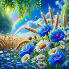 Схема вышивки «Рожь, васильки»