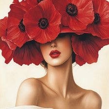 Схема вышивки «Mujer amapolas»