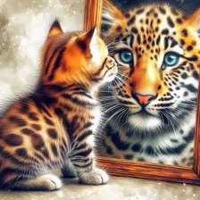 Схема вышивки «котенок»