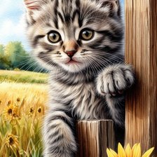 Схема вышивки «котенок»