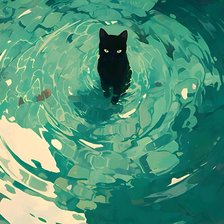 Схема вышивки «Кот и вода»