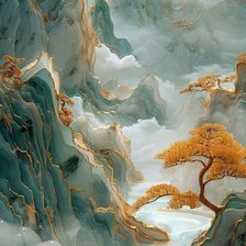 Схема вышивки «Пейзаж и золото»