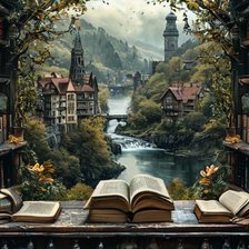 Схема вышивки «Удивительный мир книг»