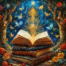 Схема вышивки «Удивительный мир книг»