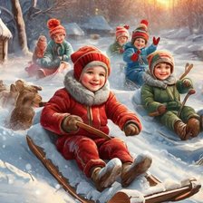 Схема вышивки «Детство. Зимние забавы»