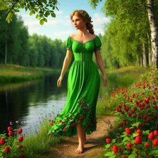 Схема вышивки «Девушка-лето»