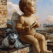 Схема вышивки «Ангел на крыше»