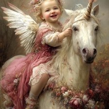 Схема вышивки «Angel and horse»