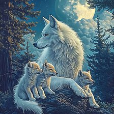 Схема вышивки «Волчица»