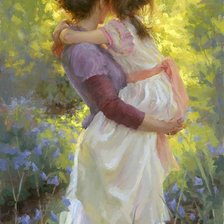 Схема вышивки «Мама и дочка»