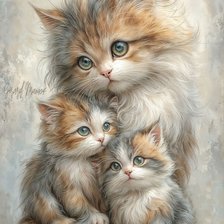 Схема вышивки «Cat family»