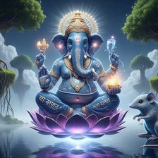 Схема вышивки «Ганеша на лотосе»