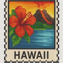 Схема вышивки «80x120 stitches, DMC, 20 colors, Diffusion: 0% hawaii»