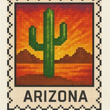 Схема вышивки «80x120 stitches, DMC, 20 colors, Diffusion: 0% arızona»