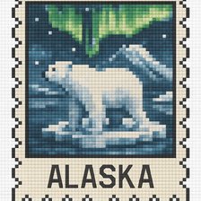 Схема вышивки «80x120 stitches, DMC, 30 colors, Diffusion: 0% alaska»