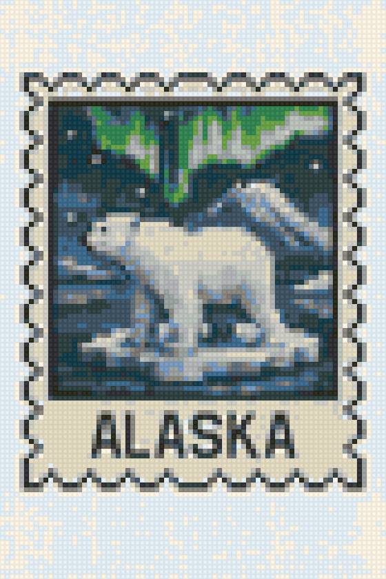 80x120 stitches, DMC, 20 colors, Diffusion: 0% alaska - предпросмотр