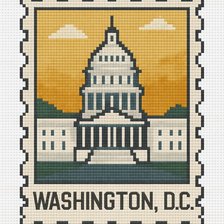 Схема вышивки «80x120 stitches, DMC, 30 colors, Diffusion: 0% washington»