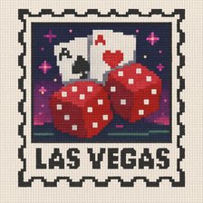 Схема вышивки «100x100 stitches, DMC, 25 colors, Diffusion: 0% las vegas»