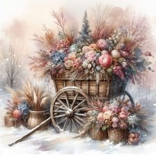 Схема вышивки «Flower cart»