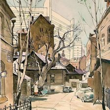 Схема вышивки «арбатский переулок»