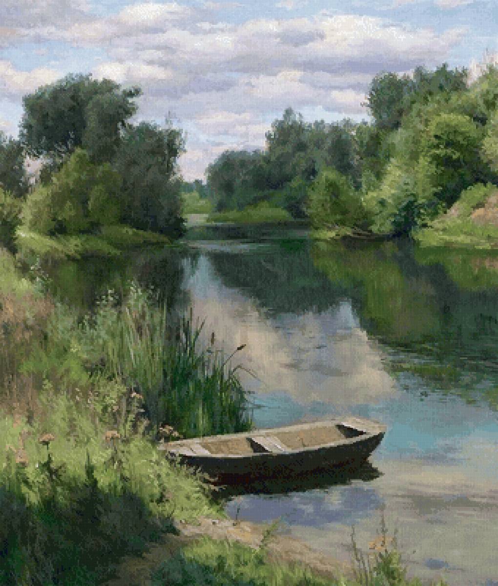 Речной пейзаж - предпросмотр