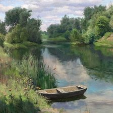 Схема вышивки «Речной пейзаж»