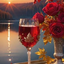 Схема вышивки «Бокал вина»