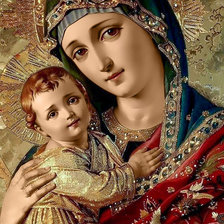 Схема вышивки «богородица с ребенком»