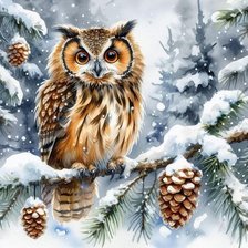 Схема вышивки «Сова»