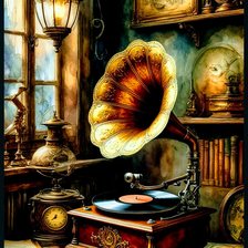 Схема вышивки «Граммофон»