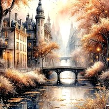 Схема вышивки «Осень в городе»