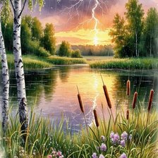 Схема вышивки «Летняя гроза»