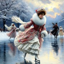 Схема вышивки «Женщина на коньках»