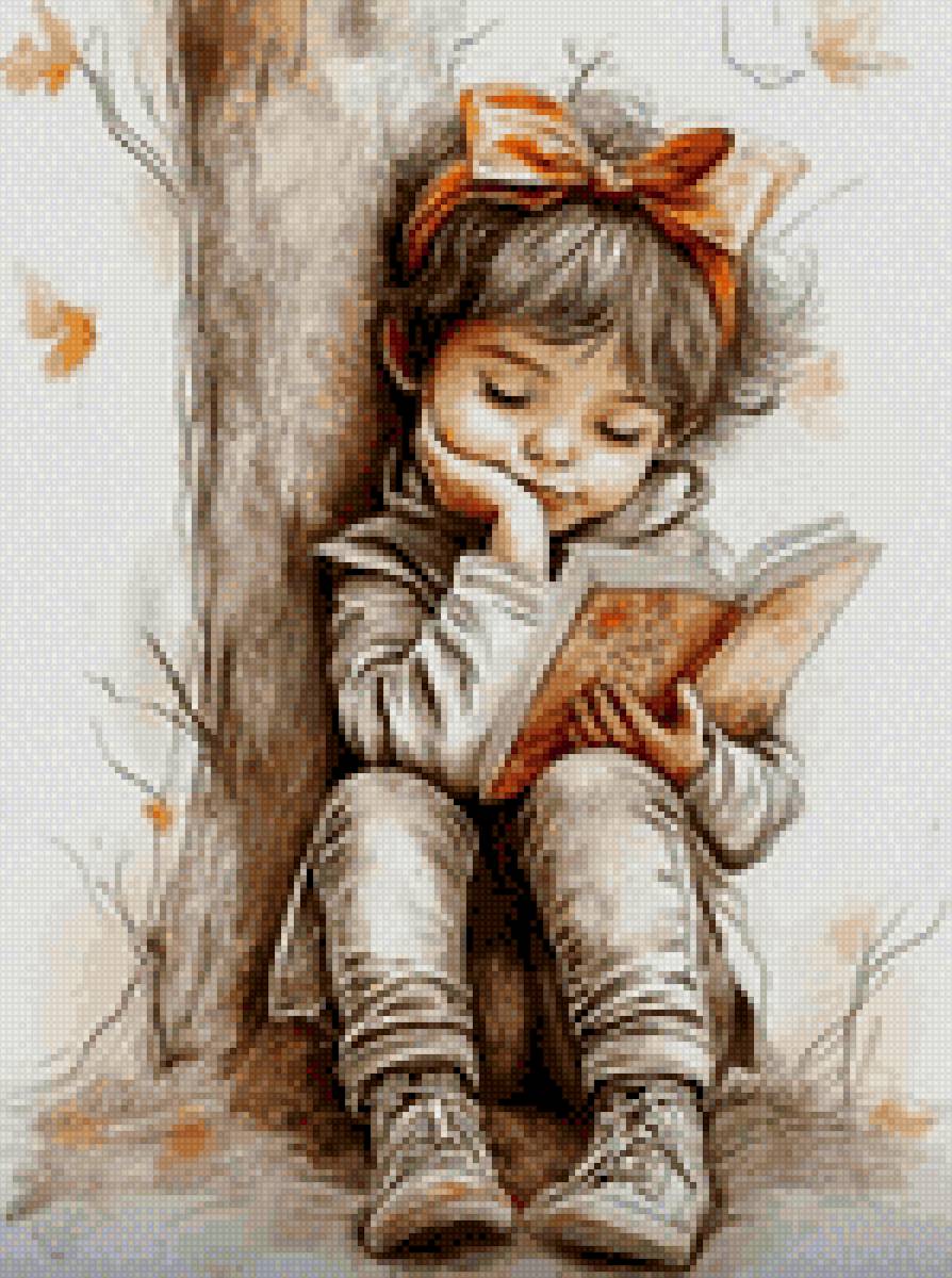 Девочка с книгой - предпросмотр