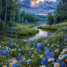 Схема вышивки «Луговые цветы»