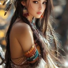 Схема вышивки «девушка индеец»