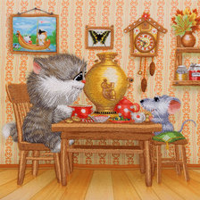 Схема вышивки «чаепитие»