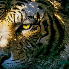 Схема вышивки «Тигр в джунглях»