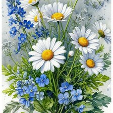 Схема вышивки «Цветы полевые»