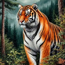 Схема вышивки «Тигр»