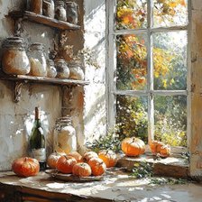 Схема вышивки «Старенькая кухня»