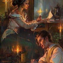 Схема вышивки «Двое. Письма.»